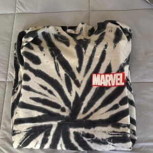 Marvel Black and Cream Tie-Dye Pullover